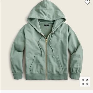 NWT J CREW UNIVERSITY TERRY ZIP UP HOODIE WITH EMBROIDERY LOGO